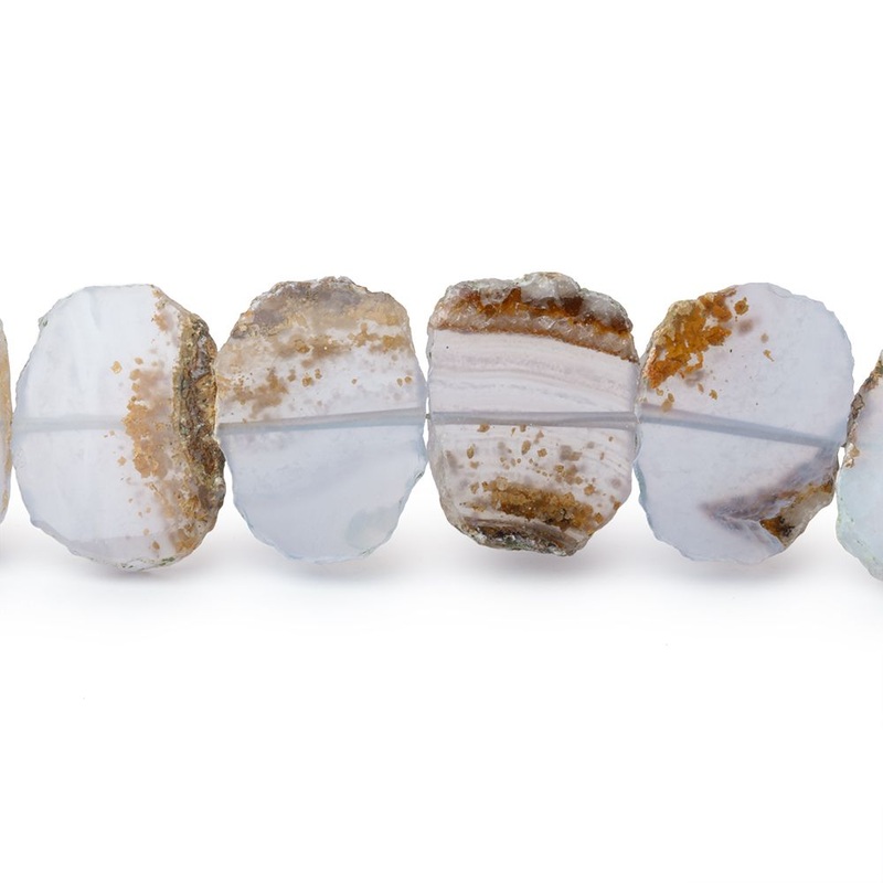 16×12-17x13mm Blue Lace Agate Plain Slice Beads 8 inch 17 pieces (ONLINE ORDER ONLY)