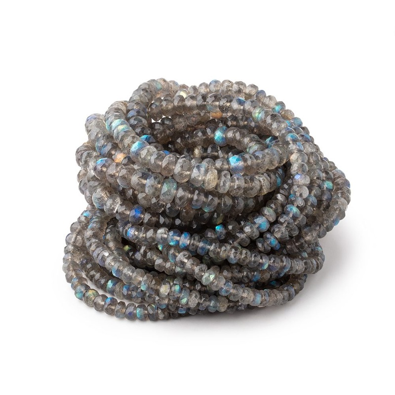 4-6mm Labradorite Faceted Rondelle Beads 17.5 inch 140 pieces (ONLINE ORDER ONLY)
