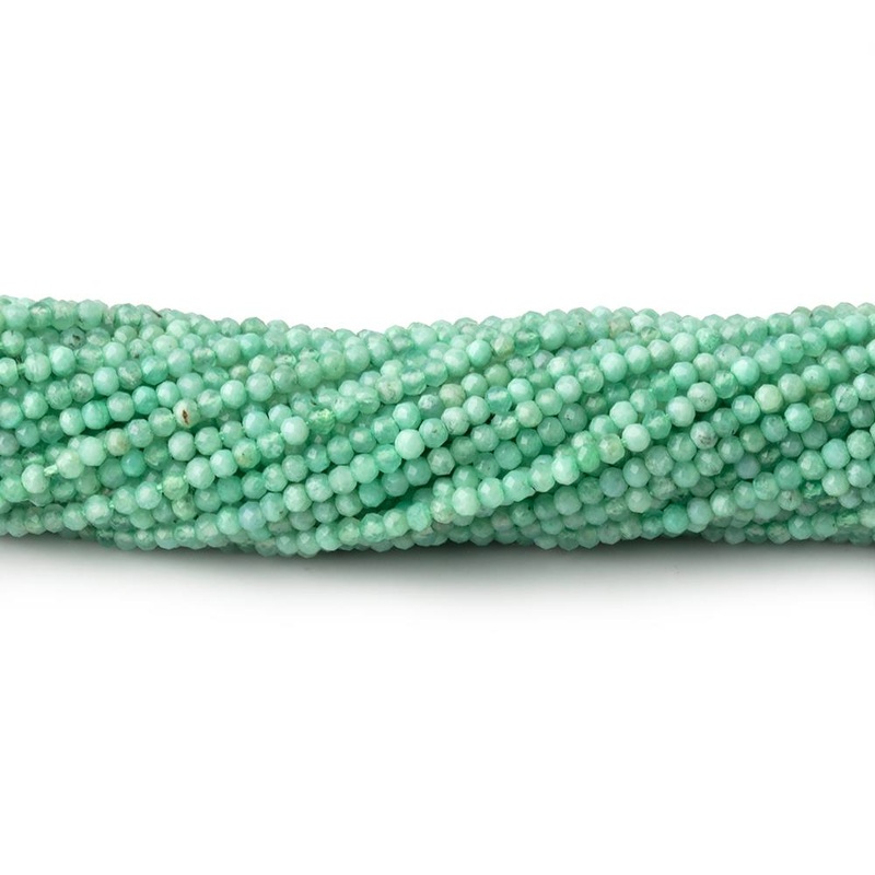 2mm Chrysoprase Micro Faceted Rondelle Beads 12.5 inch 195 pieces AA (ONLINE ORDER ONLY)
