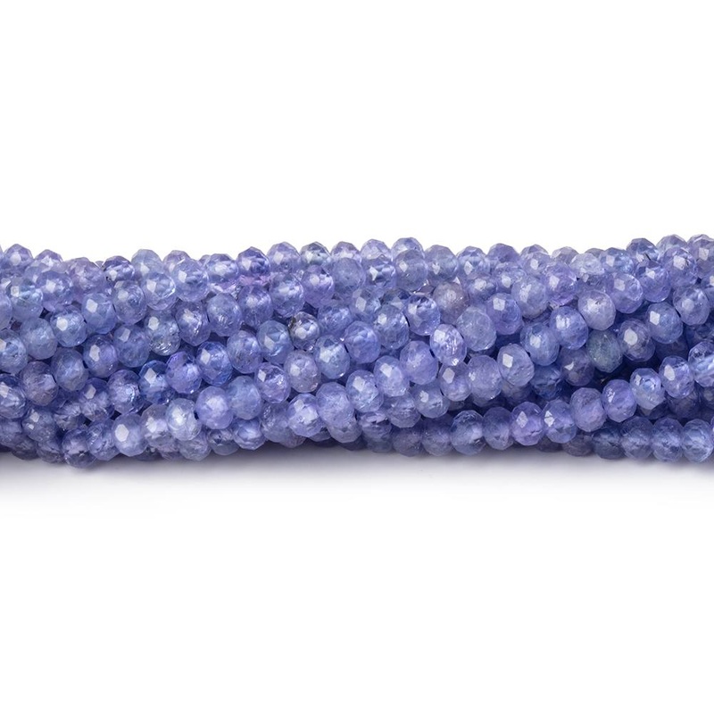 3mm Tanzanite Micro Faceted Rondelle Beads 12.5 inch 140 pieces AA (ONLINE ORDER ONLY)