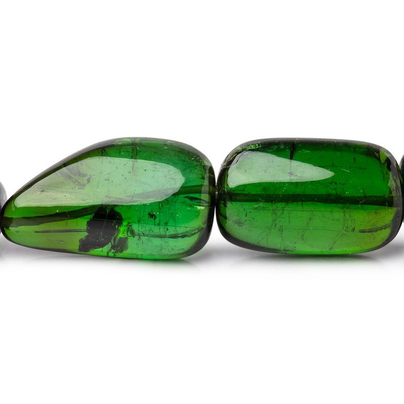 8-27mm Chrome Green Tourmaline Plain Nugget Beads 19 inch 35 pieces AAA (ONLINE ORDER ONLY)