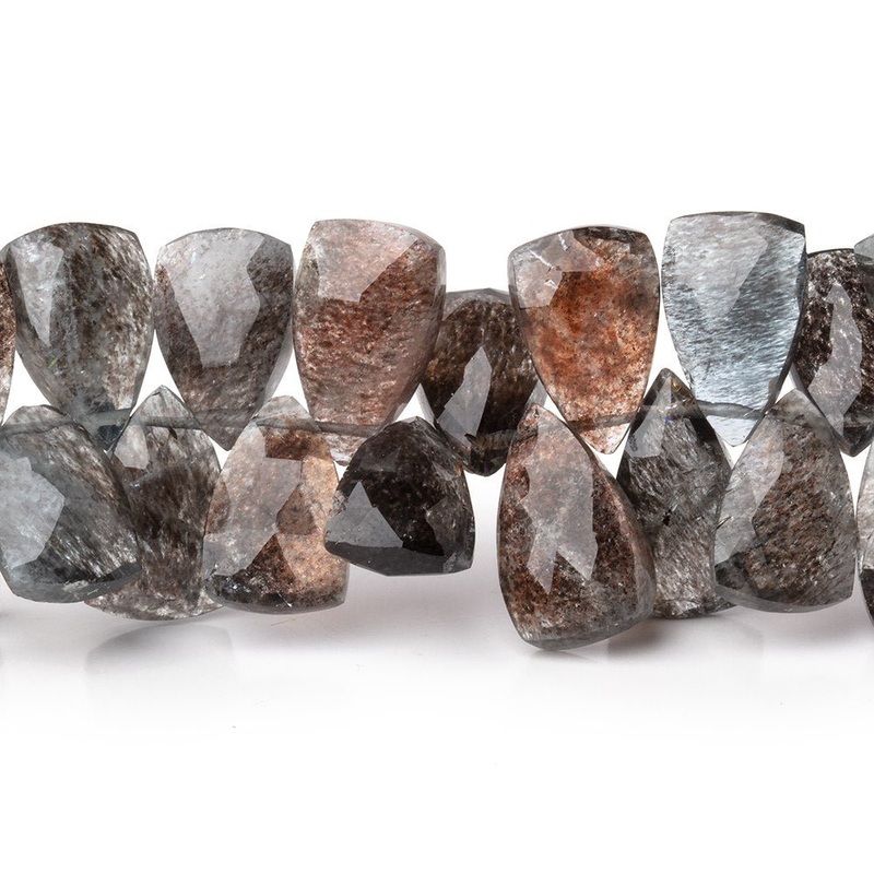 10×7-13x8mm Copper Moss Aquamarine Top Drilled Faceted Points 7 inch 56 Beads AAA (ONLINE ORDER ONLY)