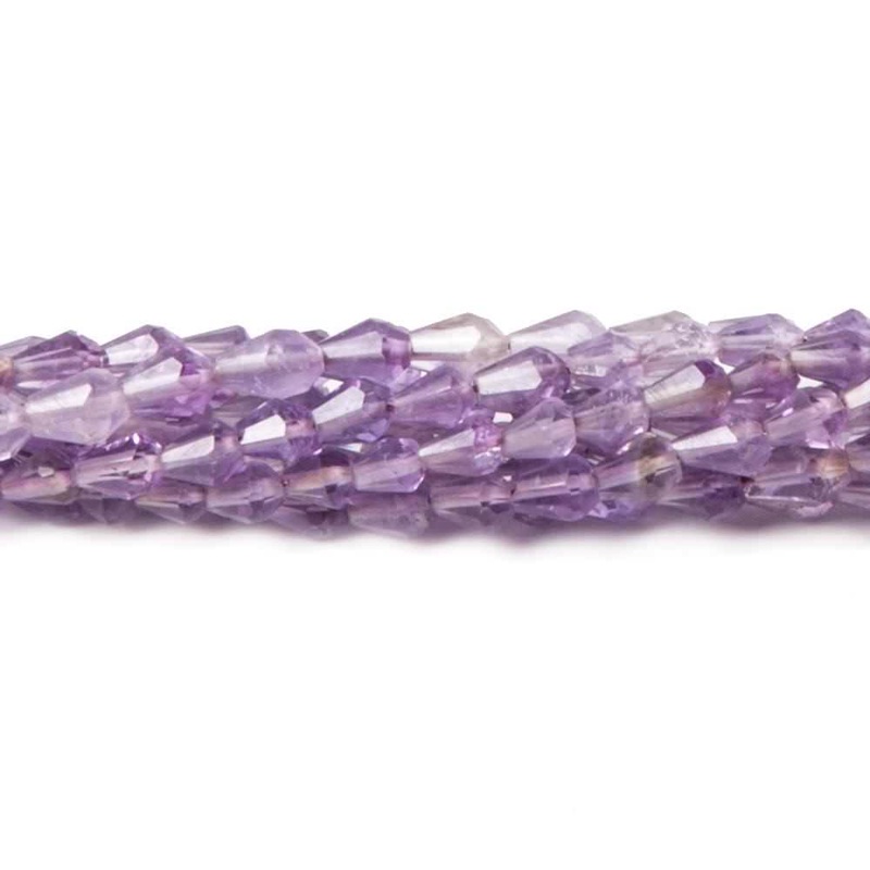 3-5mm Amethyst  Straight Drilled Faceted Tear Drops 13 inch 70 beads (ONLINE ORDER ONLY)
