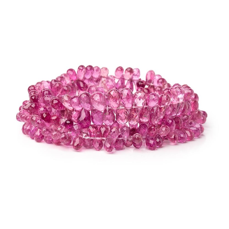 4-7mm Rubellite Tourmaline Faceted Tear Drop Beads 17.5 inch 288 pieces AAA (ONLINE ORDER ONLY)