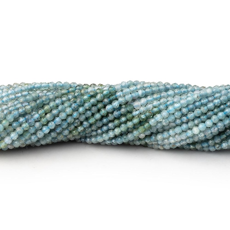 1.8mm Indicolite Tourmaline Micro Faceted Round Beads 12.5 inch 186 pieces (ONLINE ORDER ONLY)