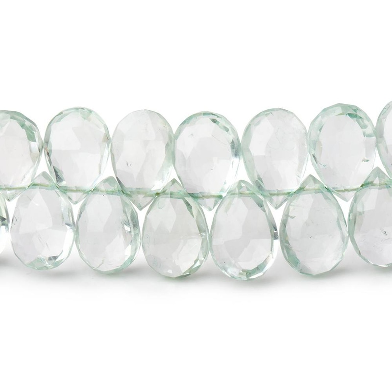 10×6.5mm Prasiolite faceted pear beads 7.75 inch 56 pieces (ONLINE ORDER ONLY)