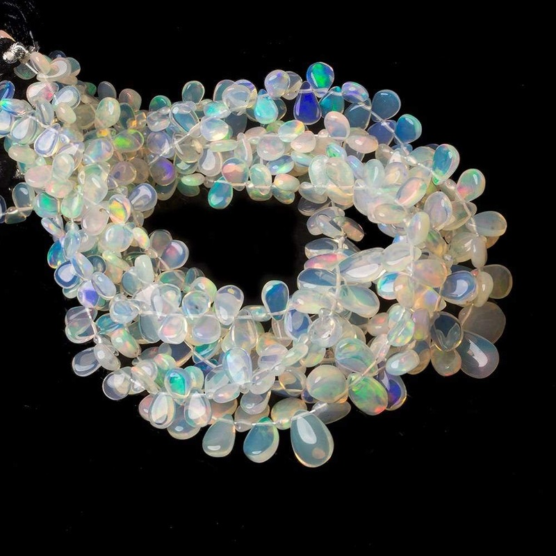 5×4-8x6mm Ethiopian Opal Plain Pears 8 inch 76 beads (ONLINE ORDER ONLY)