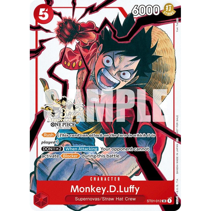 Monkey.D.Luffy (ST01-012) (3rd Anniversary Tournament 3 Brothers Pack) [Carrying On His Will: 3rd Anniversary Tournament Cards]