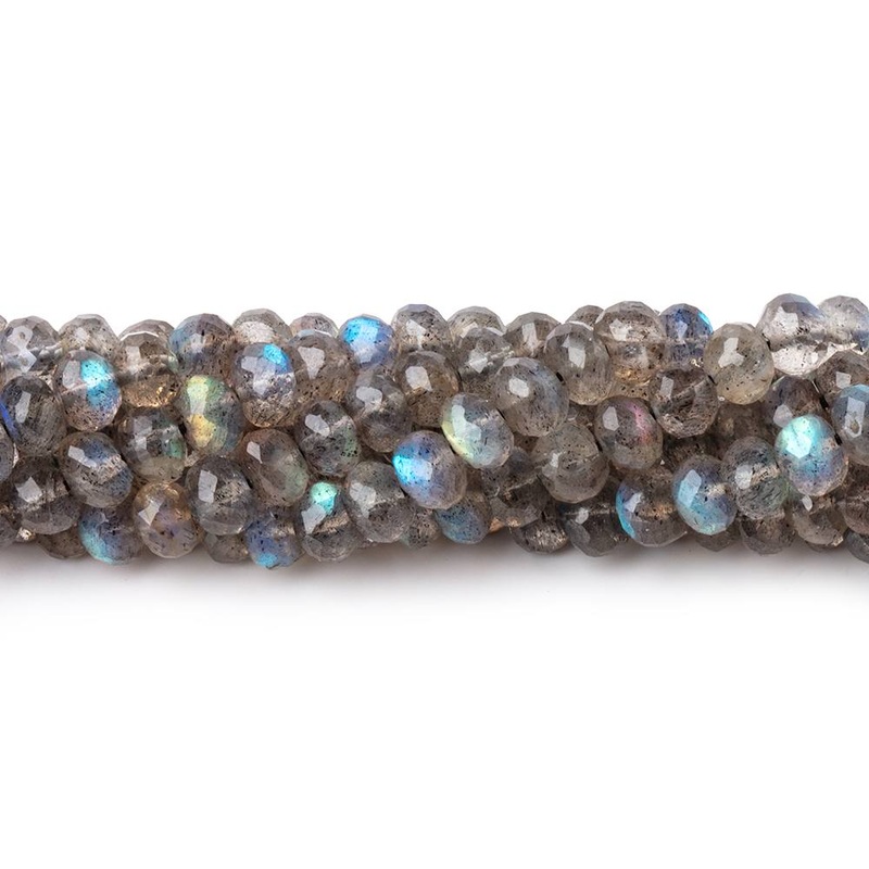4.3mm Labradorite Micro Faceted Rondelle Beads 14 inch 110 pieces AAA (ONLINE ORDER ONLY)