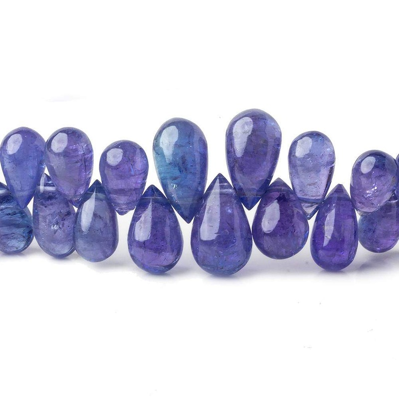 5×3-13x8mm Tanzanite plain tear drop beads 16 inch 155 pieces AA Grade (ONLINE ORDER ONLY)