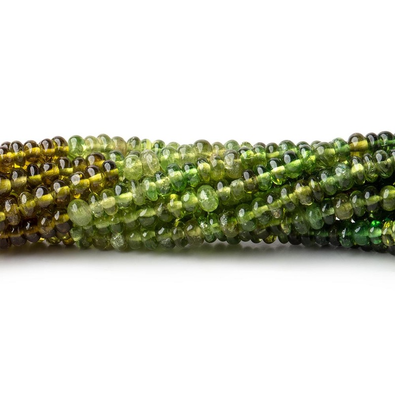 2.5-3mm Green & Brown Apatite Pain Rondelle Beads 16 inch 235 pieces (ONLINE ORDER ONLY)