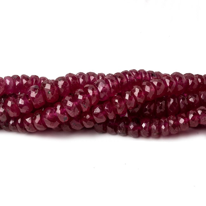 2.5-6mm Ruby faceted rondelle beads 16 inch 200 pieces (ONLINE ORDER ONLY)