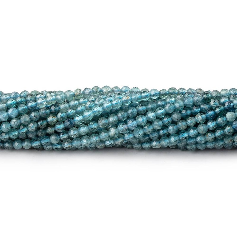 2.5mm Indicolite Tourmaline Micro Faceted Round Beads 12.5 inch 126 pieces (ONLINE ORDER ONLY)