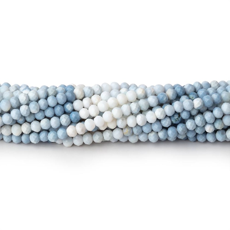 3mm Owyhee Denim Blue Opal Micro Faceted Rondelles 13 inch 132 Beads (ONLINE ORDER ONLY)