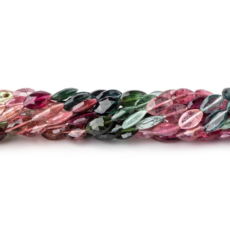 8×4-9x5mm Multi Color Tourmaline Faceted Marquise Beads 14 inch 43 pieces AA (ONLINE ORDER ONLY)