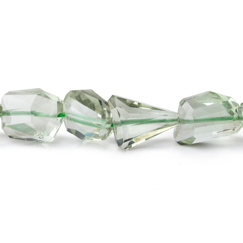 8×8-14x11mm Prasiolite Faceted Nugget Beads 18 inch 35 pieces AA (ONLINE ORDER ONLY)