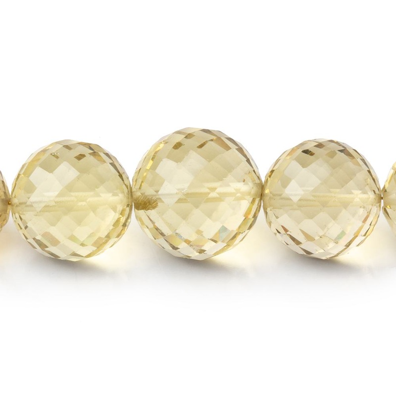 9-13mm Lemon Quartz Faceted Round Beads 16 inch 40 pieces AA (ONLINE ORDER ONLY)