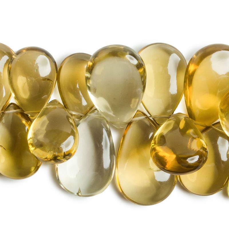 12×10-21x15mm Honey Quartz Plain Pear 8 inch 50 Beads (ONLINE ORDER ONLY)