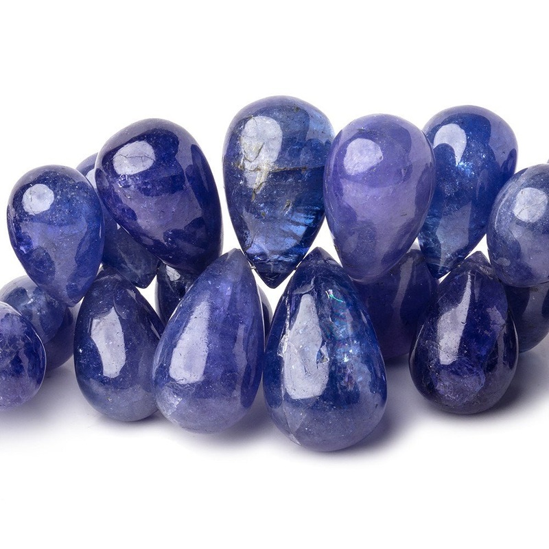 7×5-19x12mm Tanzanite Plain Tear Drop Beads 9.5 inch 70 pieces AA (ONLINE ORDER ONLY)