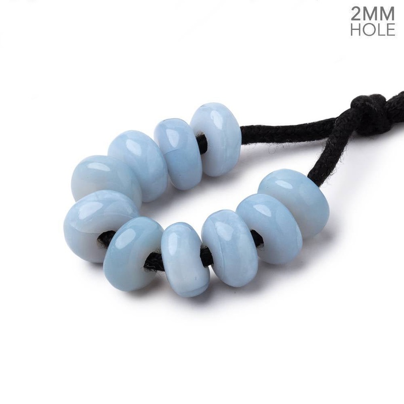 8mm Owyhee Opal 2mm Large Hole Plain Rondelle Set of 10 (ONLINE ORDER ONLY)