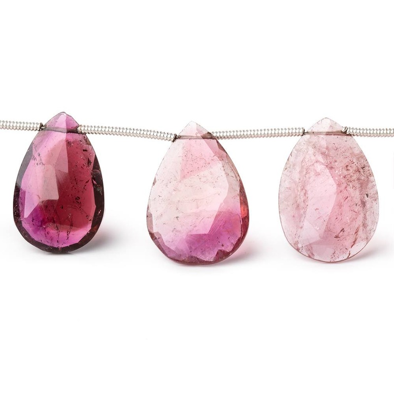16×11-19x13mm Multi Color Tourmaline Faceted Pear Beads 7.25 inch 11 pieces (ONLINE ORDER ONLY)