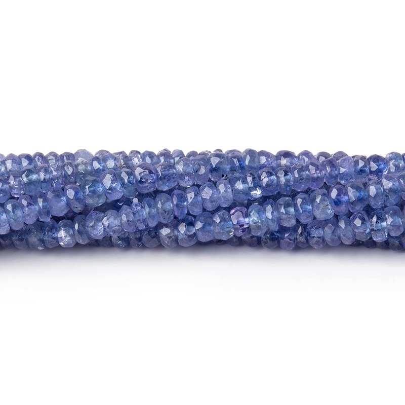 2.5-3mm Tanzanite Faceted Rondelle Beads 16 inch 196 pieces (ONLINE ORDER ONLY)
