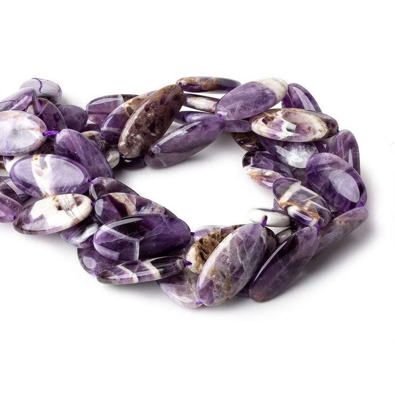 30x15x6mm Cape Amethyst straight drilled plain ovals 15 inch 13 beads (ONLINE ORDER ONLY)