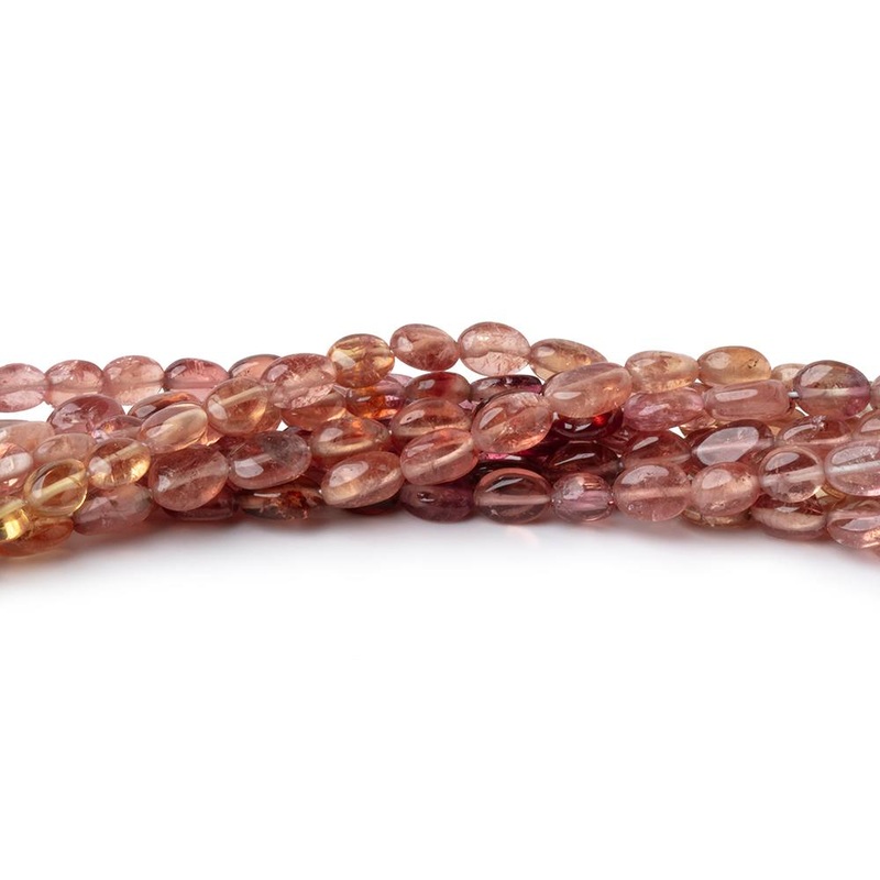 4.5-6mm Multi Color Tourmaline Plain Oval Beads 16 inch 81 pieces AA (ONLINE ORDER ONLY)