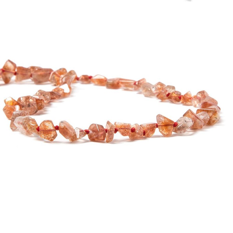 5×5-9.5x5mm Sunstone Faceted Nugget Beads 16 inch 65 pieces (ONLINE ORDER ONLY)