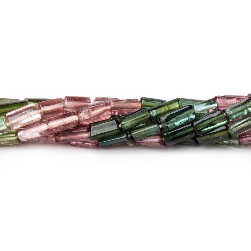 5-6mm Multi Color Tourmaline Plain Tube Beads 14 inch 57 pieces (ONLINE ORDER ONLY)
