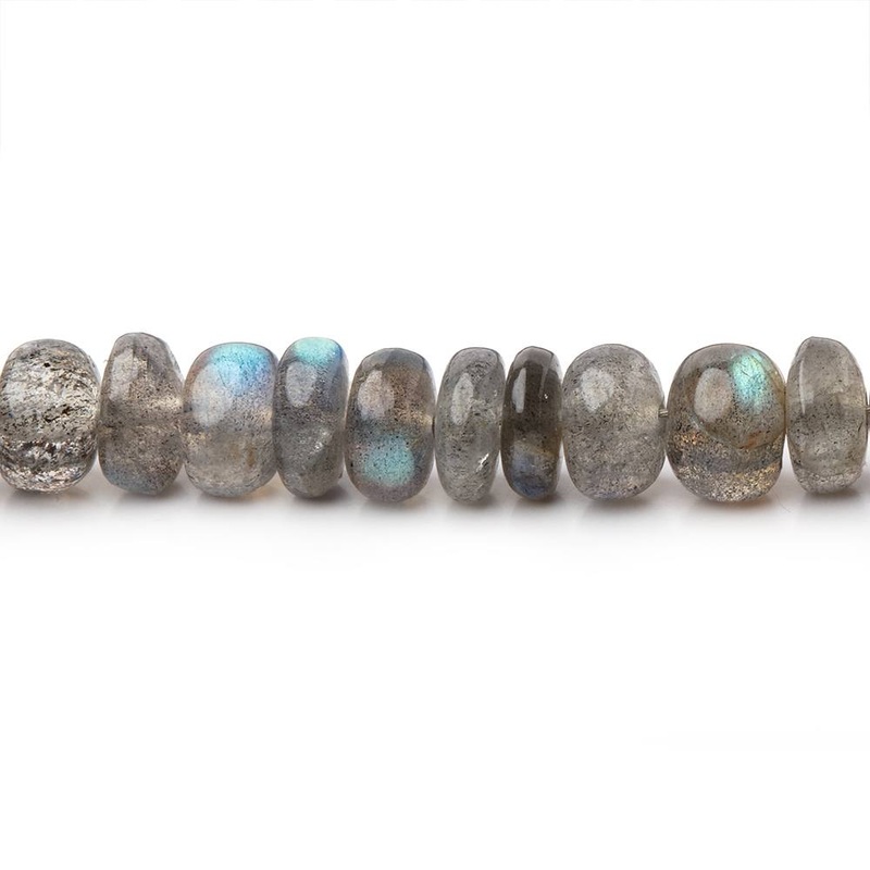 6-7mm  Labradorite Plain Rondelle Beads 9.75 inch 69 pieces (ONLINE ORDER ONLY)