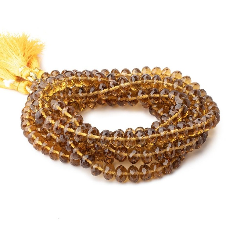 9-10mm Whiskey Quartz Faceted Rondelle Beads 16 inch 50 pieces AAA (ONLINE ORDER ONLY)