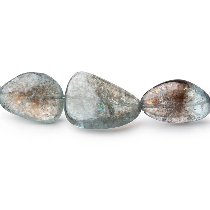 11-24mm Copper Moss Aquamarine Plain Nugget 23 inch 36 Beads AAA (ONLINE ORDER ONLY)