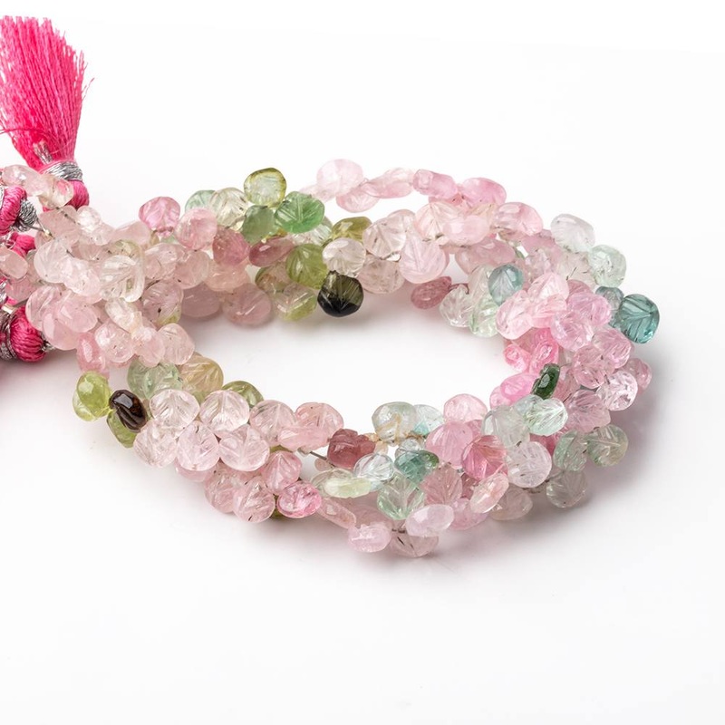 5-6mm Afghani Tourmaline Carved Heart Beads 7.5 inch 62 pieces AA (ONLINE ORDER ONLY)