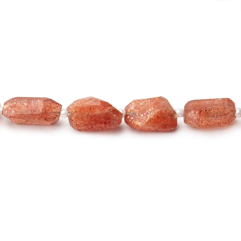 7×8-11x7mm Sunstone Faceted Nugget Beads 14 inch 30 pieces (ONLINE ORDER ONLY)