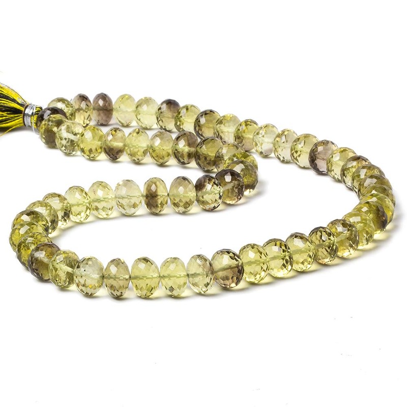 9mm BiColored Quartz faceted rondelle beads 15 inch 59 pieces AAA (ONLINE ORDER ONLY)