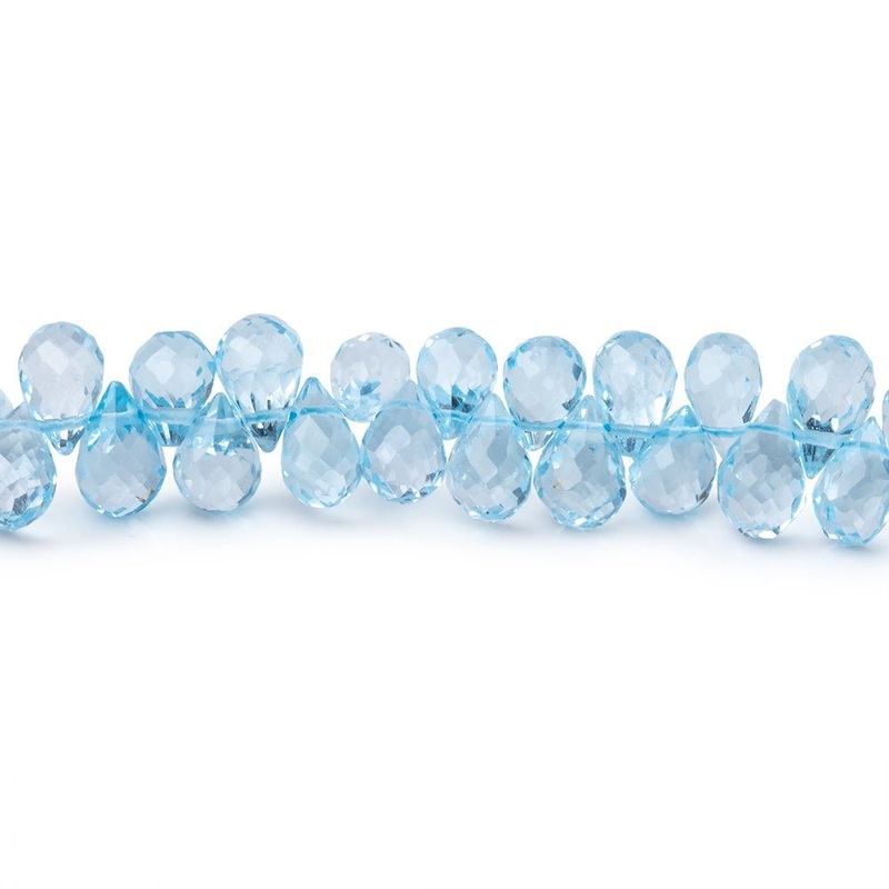 4×3-6x4mm Sky Blue Topaz Faceted Tear Drop Beads 7.5 inch 90 pieces AAA (ONLINE ORDER ONLY)