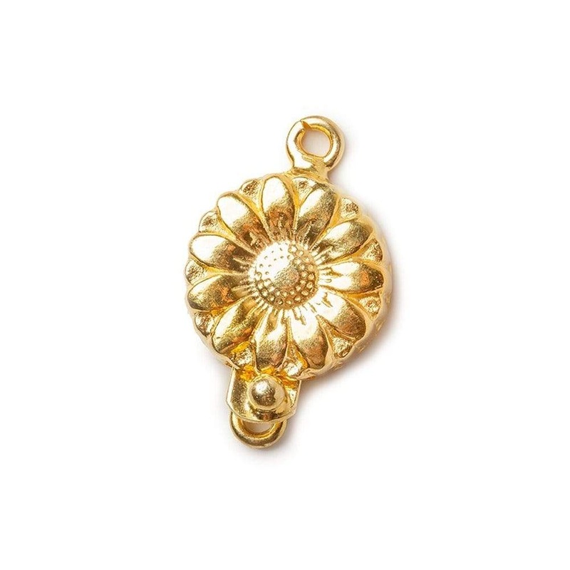 16mm 22kt Gold plated Box Clasp Daisy Design 1 piece (ONLINE ORDER ONLY)