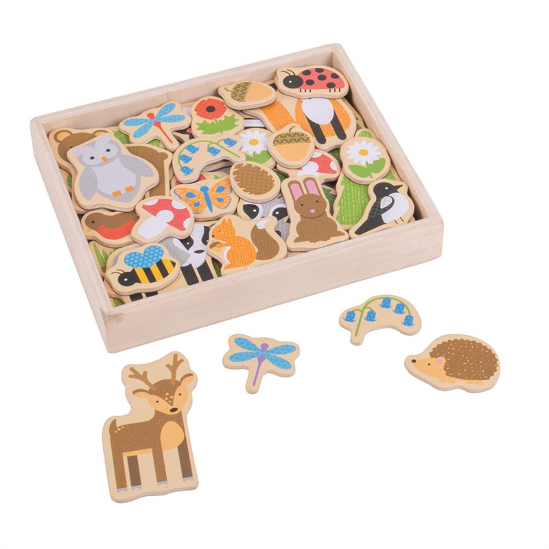 Bigjigs Toys Wooden Woodland Magnets  35 Magnets