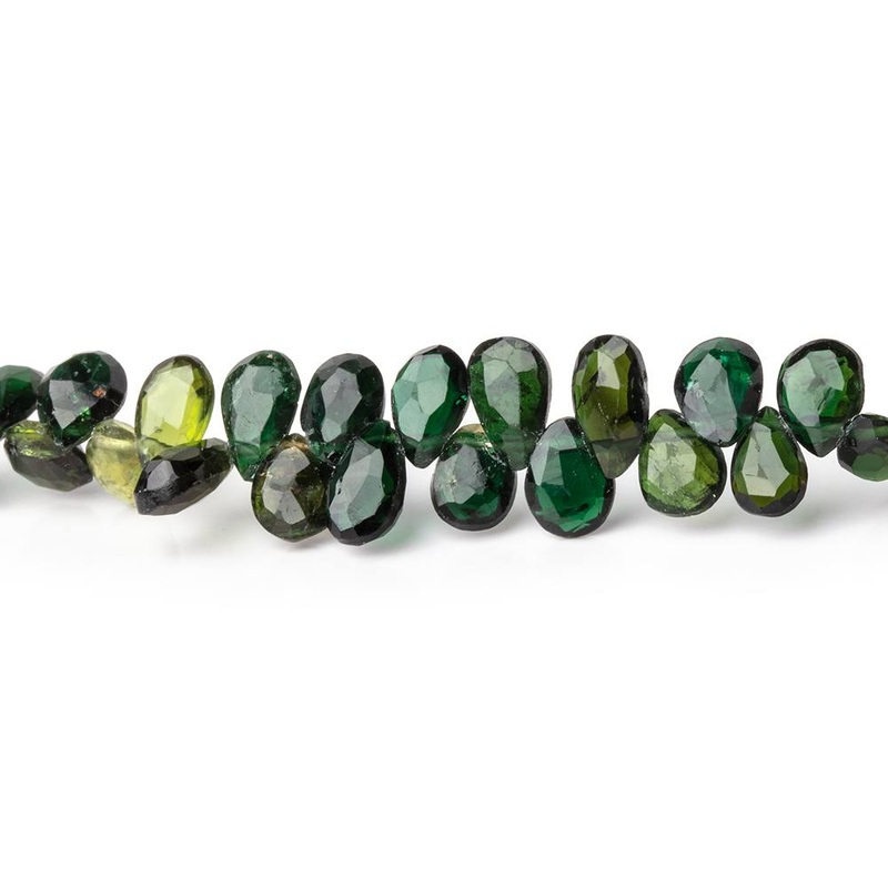 6×4-7x5mm Chrome Tourmaline Faceted Pear Beads 7.5 inch 65 pieces (ONLINE ORDER ONLY)