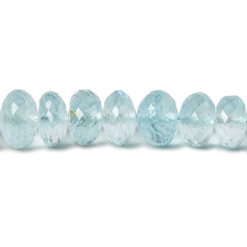 7-8mm Blue Topaz faceted rondelle beads 13 inch 60 pieces A (ONLINE ORDER ONLY)