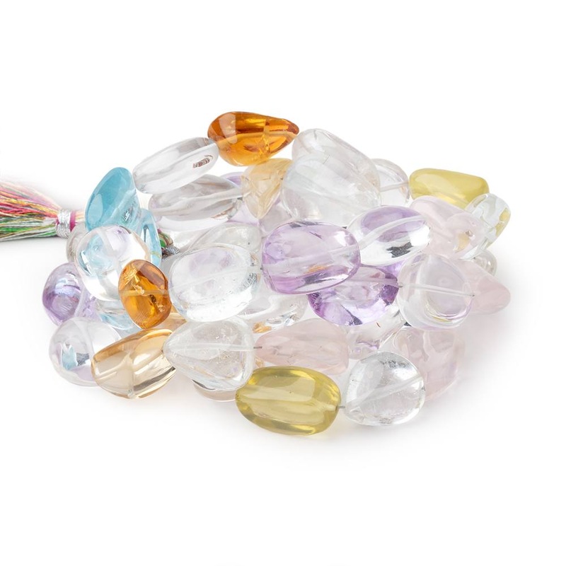 14-19mm Multi Gemstone Plain Nugget Beads 16 inch 23 pieces (ONLINE ORDER ONLY)