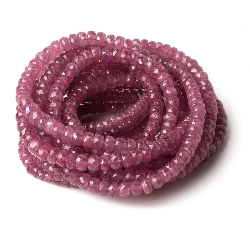 3-5mm Ruby faceted rondelle beads 16 inch 145 pieces (ONLINE ORDER ONLY)