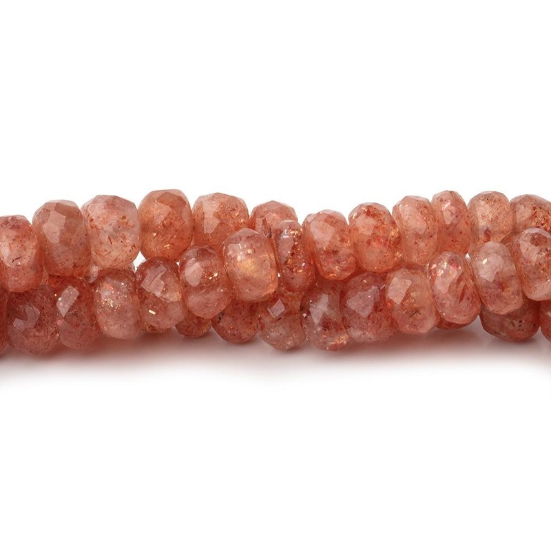 6mm Sunstone Faceted Rondelle Beads 8 inch 52 pieces (ONLINE ORDER ONLY)
