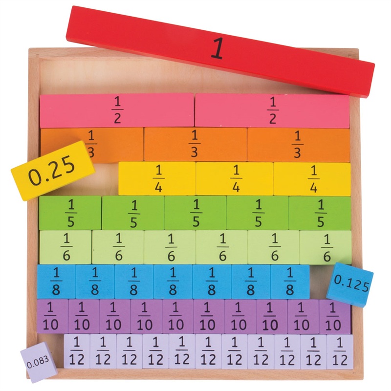 Wooden Fractions Tray
