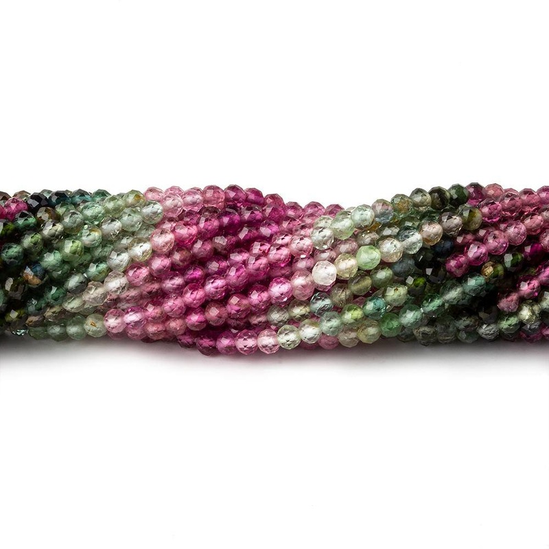 2.5mm Afghani Tourmaline micro faceted round beads 12.75 inch 140 pcs AAA (ONLINE ORDER ONLY)