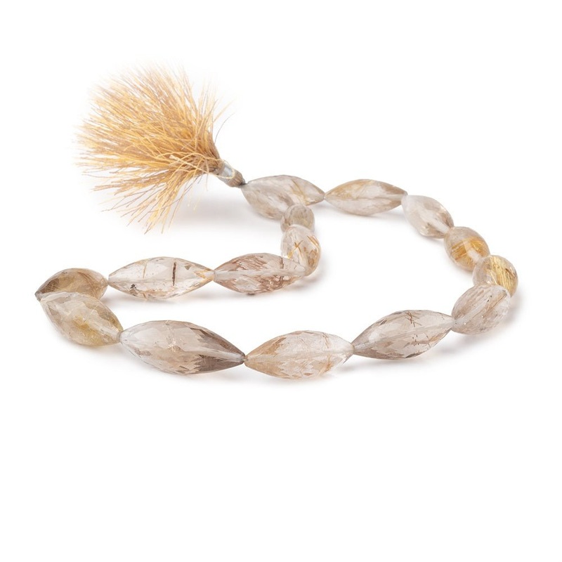 21×9-35x12mm Rutilated Quartz Faceted Marquise Beads 16 inch 16 pieces AA (ONLINE ORDER ONLY)