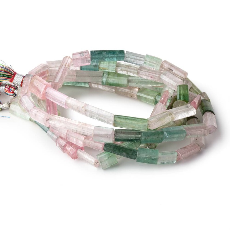 8×5-17x5mm  Afghani Multi Color Tourmaline Plain Tube Beads 16 inch 32 pieces AA (ONLINE ORDER ONLY)