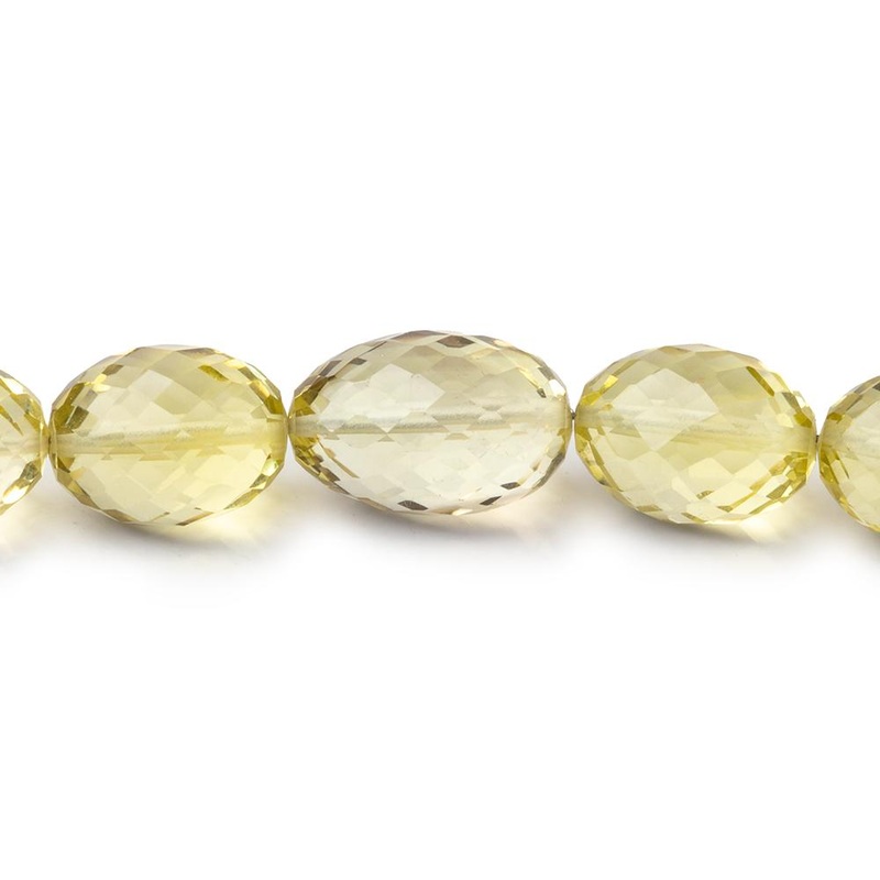 11-14mm Lemon Quartz Faceted Olive Beads 9 inch 18 pieces (ONLINE ORDER ONLY)