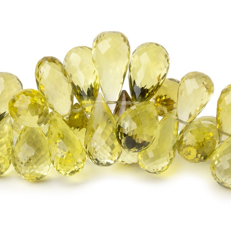 12×7.5-18x9mm Lemon Quartz Faceted Tear Drop 7.5 inch 58 Beads AAA (ONLINE ORDER ONLY)
